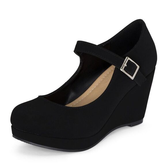 Chariot & Co: Nova - Womens Mary Jane Platform Wedge Pumps Comfort Cushion Ankl - Picture 1 of 13